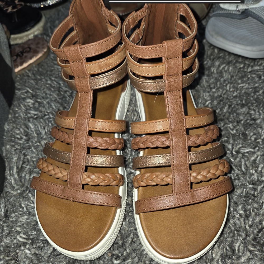 MIA Tan Braided Strappy Gladiator Sandals